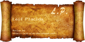 Leif Placida névjegykártya